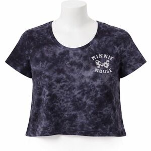 Size 3X Disney Minnie Mouse Womens Tie Dye Graphic Crop T Shirt Short Sleeve Top